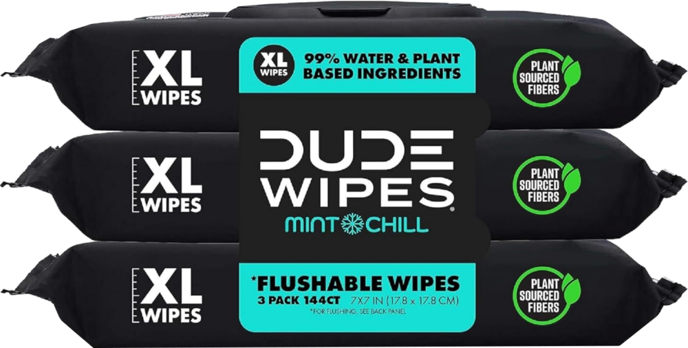 DUDE Wipes Flushable Wipes 3 Pack (144 Wipes)