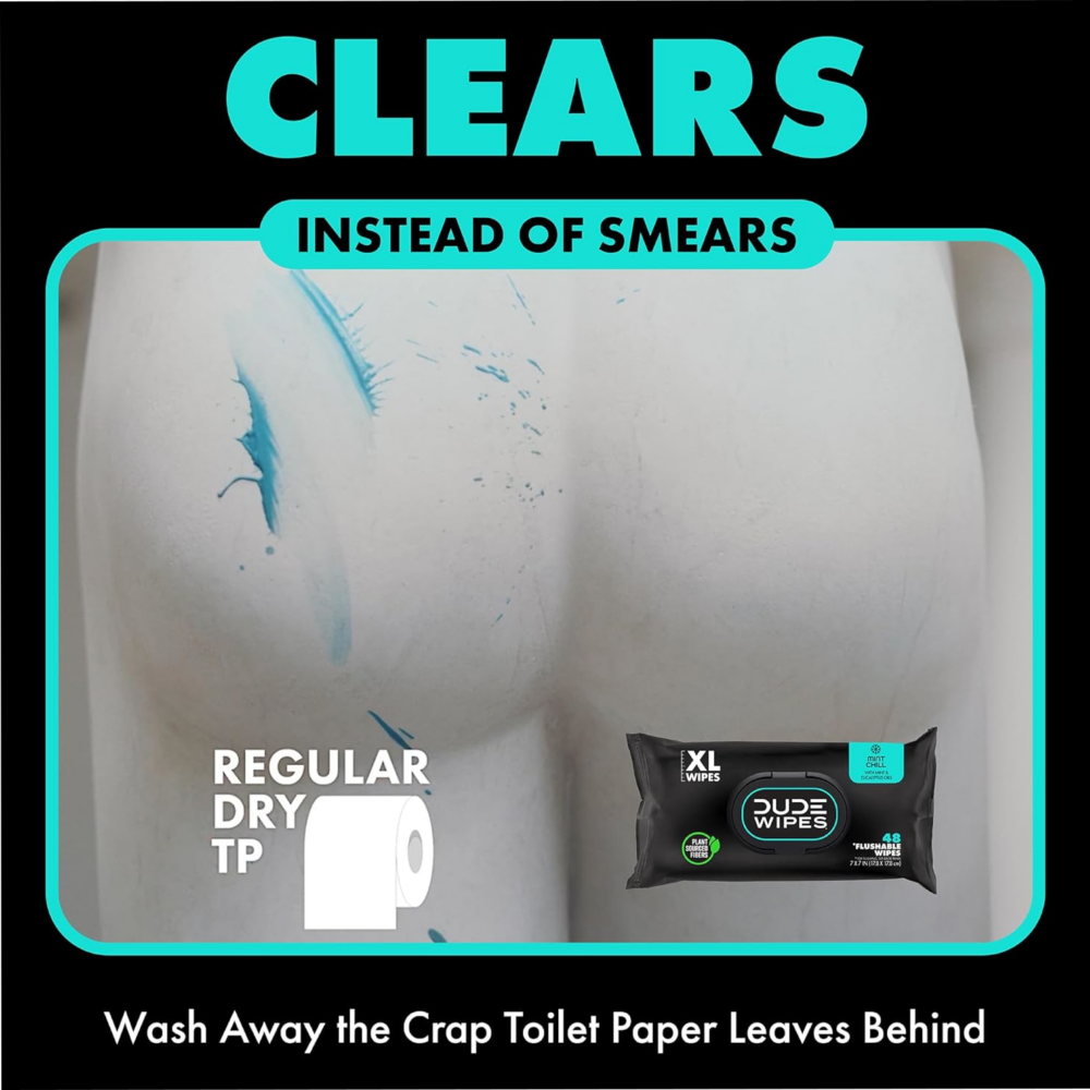 DUDE Wipes Flushable Wipes 3 Pack (144 Wipes) - Image 3