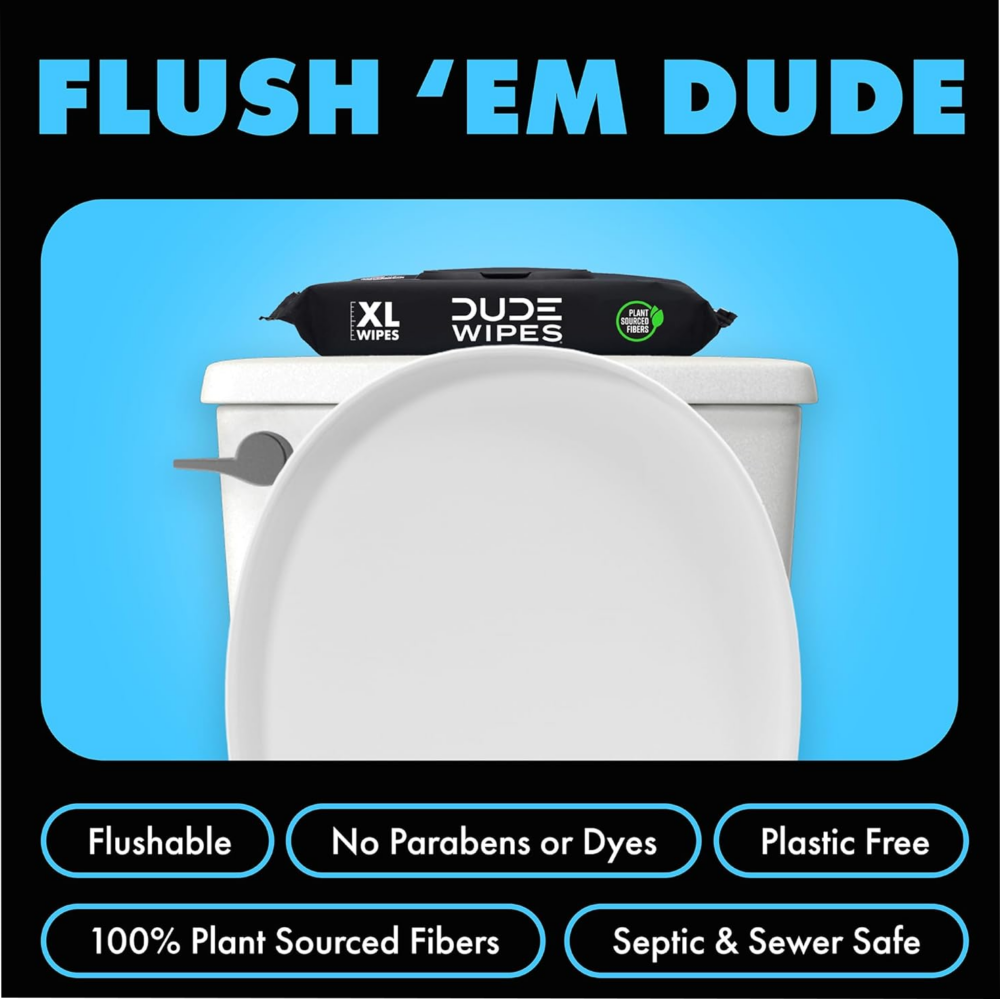 DUDE Wipes - Flushable Wipes 3 Pack (144 Wipes) - Image 3